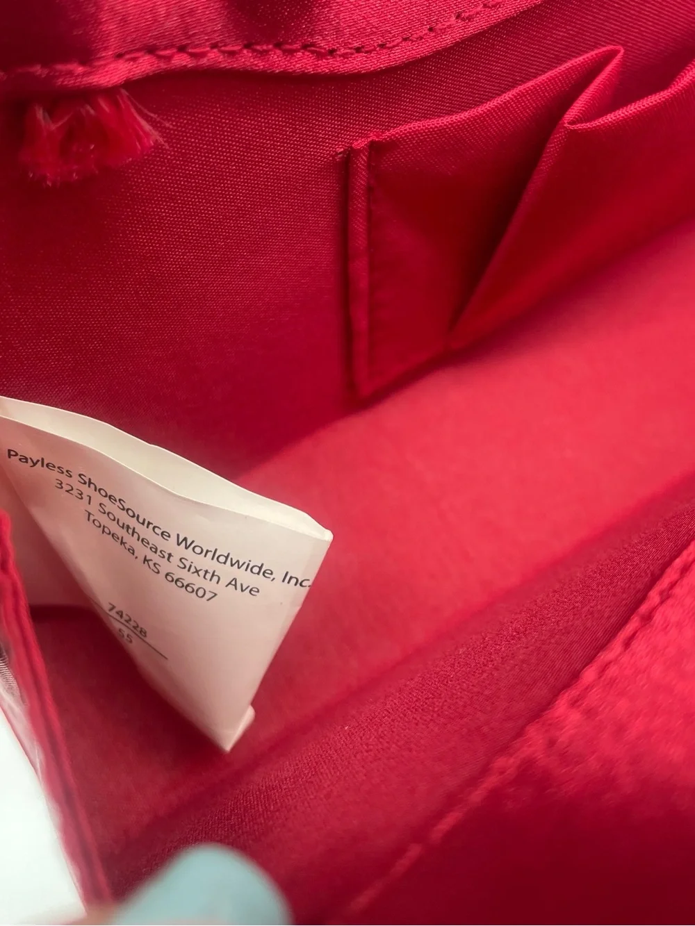 Y2K Red Satin Rosette Small Evening Bag Clutch Snap Close Formal Handbag
